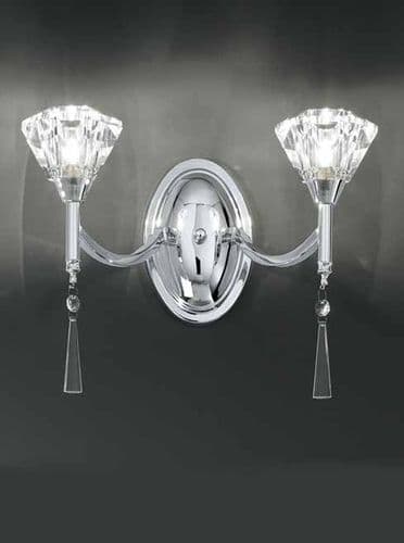 Desian 2 Light Wall Chrome with Crystal Glasses GSBFL2237/2