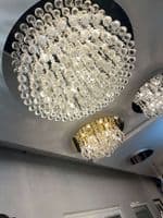 Dhloe 4 Light Crystal Flush, Gold in Polished Gold, Crystal