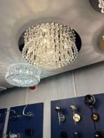 Dhloe 6 Light Crystal Flush, Gold in Polished Gold, Crystal