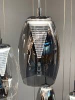 Domo Single LED Wall Light, Smoked in Polished Chrome, Smoked Glass