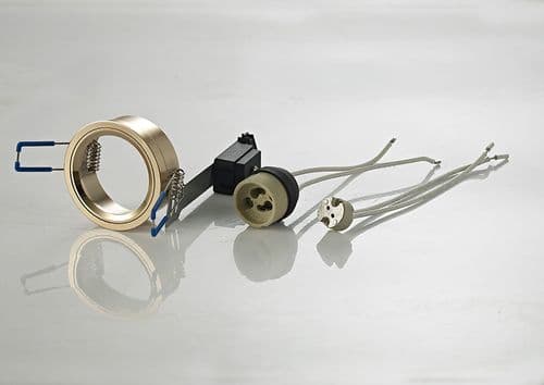 Downlight Component Kit Lampholders & Retaining Ring French Gold, For Various Crystal Rims