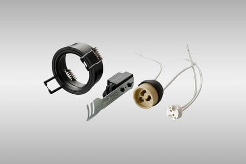 Downlight Component Kit Lampholders & Retaining Ring Satin Black, For Various Crystal Rims