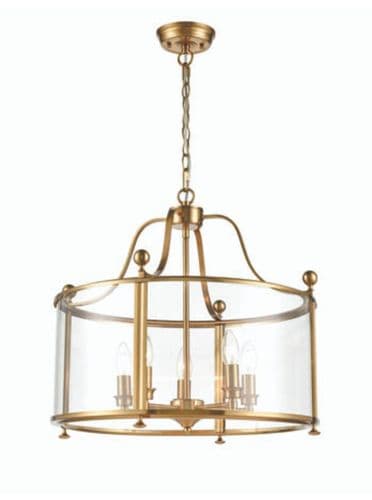 Drayton 5 Light Drum Lantern Antique Brass GSBLA7020-5