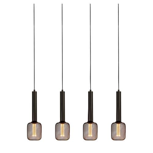 Dulwich 4Lt Bar Pendant - Black Metal
