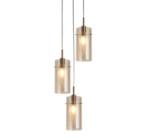 Duo III 3Lt Multi-Drop - Bronze Metal & Champagne Glass