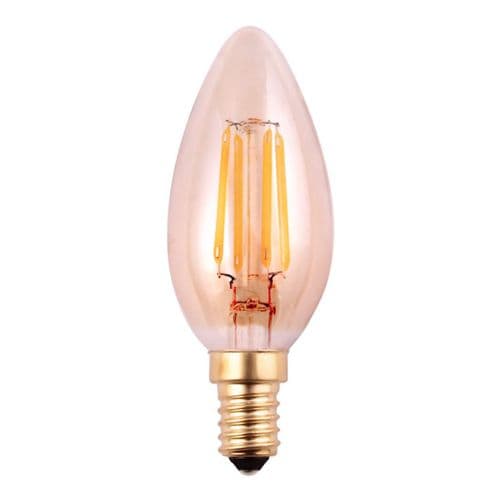 E14C4FDA - 4.5W LED E14/SES Filament Candle, 2200k, Amber CANDLE E14C4FDA