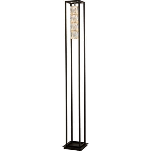 Elevator Floor Lamp - Matt Black Frame & Crystal Centre