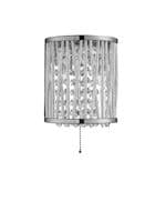 Elise  2Lt Wall Light - Chrome Metal & Crystal