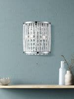 Elise  2Lt Wall Light - Chrome Metal & Crystal