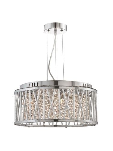 Elise 4Lt Pendant to Semi-Flush - Chrome Metal & Crystal
