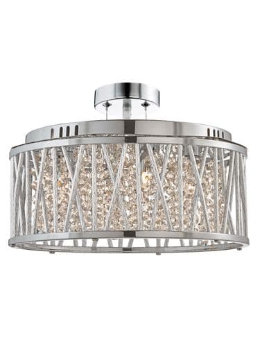 Elise 5Lt Pendant/Semi-Flush - Chrome & Crystal