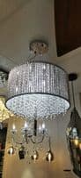 Elise II 8Lt Pendant - Chrome Metal & Clear Crystal