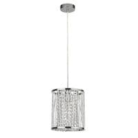 Elise  Pendant - Chrome Metal & Crystal