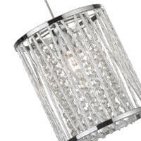 Elise  Pendant - Chrome Metal & Crystal