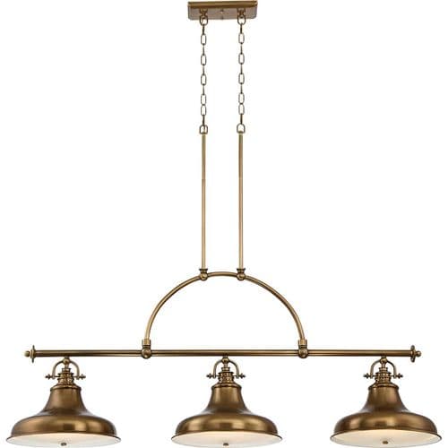 Emery 3 Light Island Chandelier - Weathered Brass QZ-EMERY3P-WS