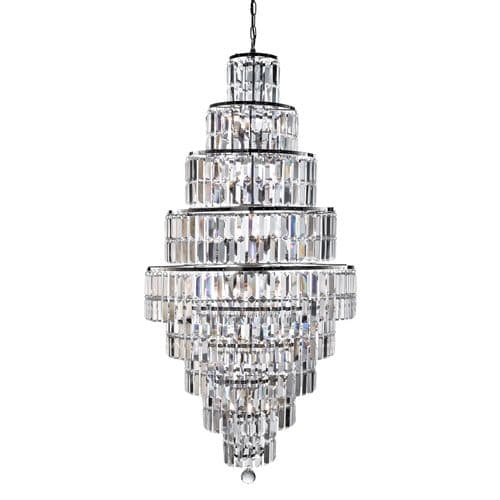 Empire - 13Lt Chandelier, Chrome, Clear Crystal