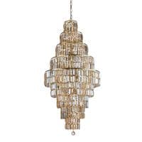 Empire 13Lt Chandelier - Satin Brass Metal & Champagne Glass