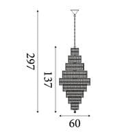 Empire 13Lt Chandelier - Satin Brass Metal & Champagne Glass