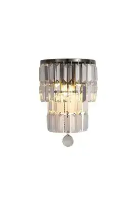 Empire 2LT Wall Light, Antique Brass with Clear Crystal TFB61321-2AB
