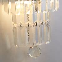 Empire 2LT Wall Light, Chrome with Clear Crystal