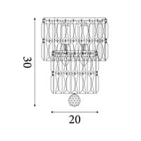 Empire 2LT Wall Light, Chrome with Clear Crystal