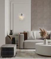 Empire 2LT Wall Light, Chrome with Clear Crystal