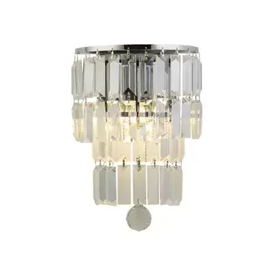 Empire 2LT Wall Light, Chrome with Clear Crystal TFB61321-2CC