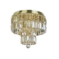 Empire 4 Light Flush Satin Brass Metal & Champagne Glass TFB61321-4SB