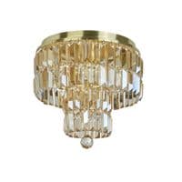Empire 4Lt Flush - Satin Brass Metal & Champagne Crystal