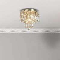 Empire 4Lt Flush - Satin Brass Metal & Champagne Crystal