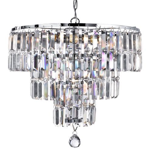 Empire - 5Lt Chandelier, Chrome, Clear Crystal