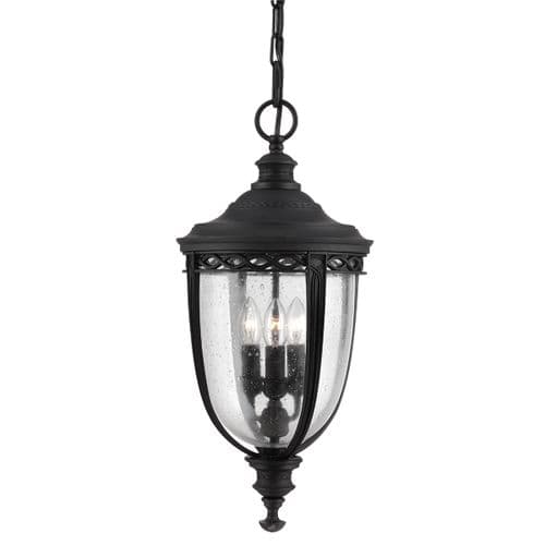 English Bridle 3 Light Large Chain Lantern - Black FE-EB8-L-BLK
