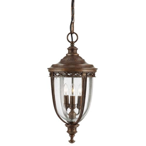 English Bridle 3 Light Large Chain Lantern - British Bronze FE-EB8-L-BRB