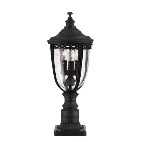 English Bridle 3 Light Medium Pedestal - Black FE-EB3-M-BLK