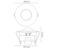 Espial Flush Mounted IP20 6m PIR Detector 360 Deg With Adjustable Time