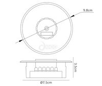 Espial Round Recessed 4 Channel 6000W (4x1500W) Infrared Receiver White, Cut Out: 83mm
