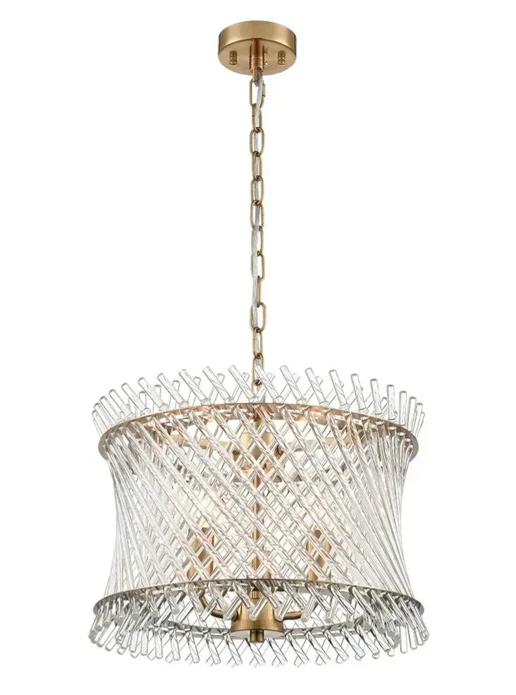 Ethereal 3lt Pendant In Aged Brass GSBFL2511-3