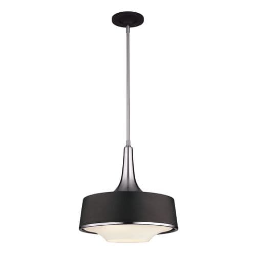 Feiss Holloway 4Lt Pendant - Black - Brushed Steel/Black FE-HOLLOWAY-4P-B