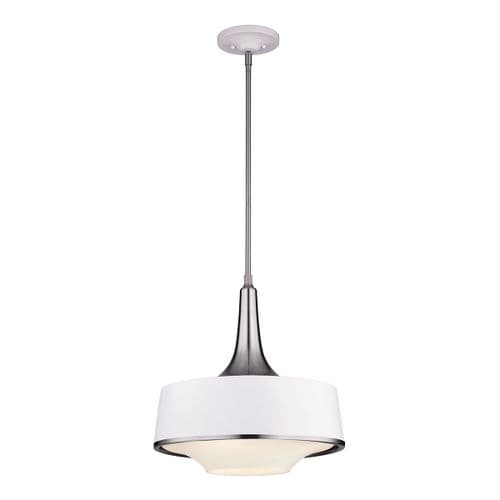 Feiss Holloway 4Lt Pendant - White - Brushed Steel/White FE-HOLLOWAY-4P-W