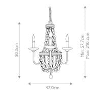 Feiss Malia 3Lt Chandelier FE-MALIA3