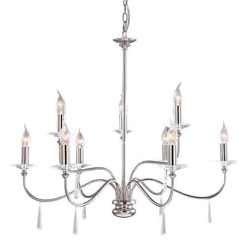 Finsbury Park 9 Light Chandelier FP9-POL-NICKEL