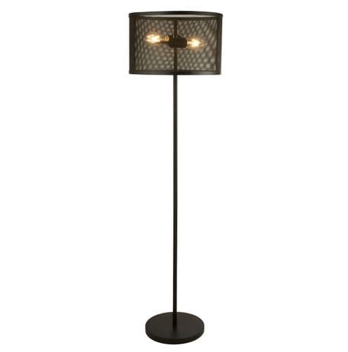 Fishnet 2Lt Floor Lamp - Matt Black Metal & Mesh Shade