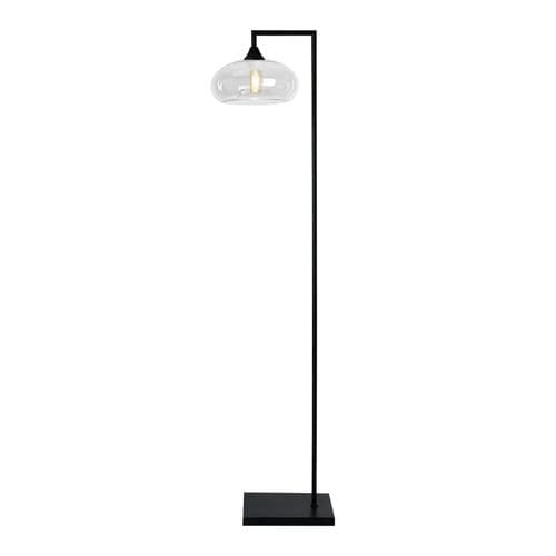 1 Light Floor Lamp Matt in Black Shape Shape 15 Hand Blown Glass