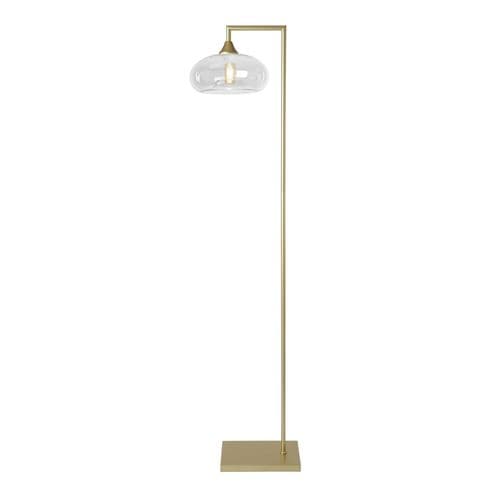 Floor Lamp 1 Light Matt Gold 15 Hand Blown Glass