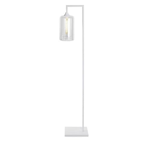 Floor Lamp 1 Light in Matt White 11 Hand Blown Glass