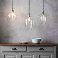 FOE Lighting 1 light  Pendant Light Single finish in Antique brass & clear glass