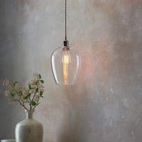 FOE Lighting 1 light  Pendant Light Single finish in Antique brass & clear glass