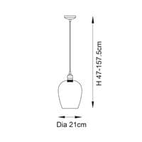 FOE Lighting 1 light  Pendant Light Single finish in Antique brass & clear glass