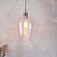 FOE Lighting 1 light  Pendant Light Single finish in Bright nickel plate & clear glass