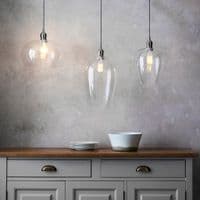 FOE Lighting 1 light  Pendant Light Single finish in Bright nickel plate & clear glass